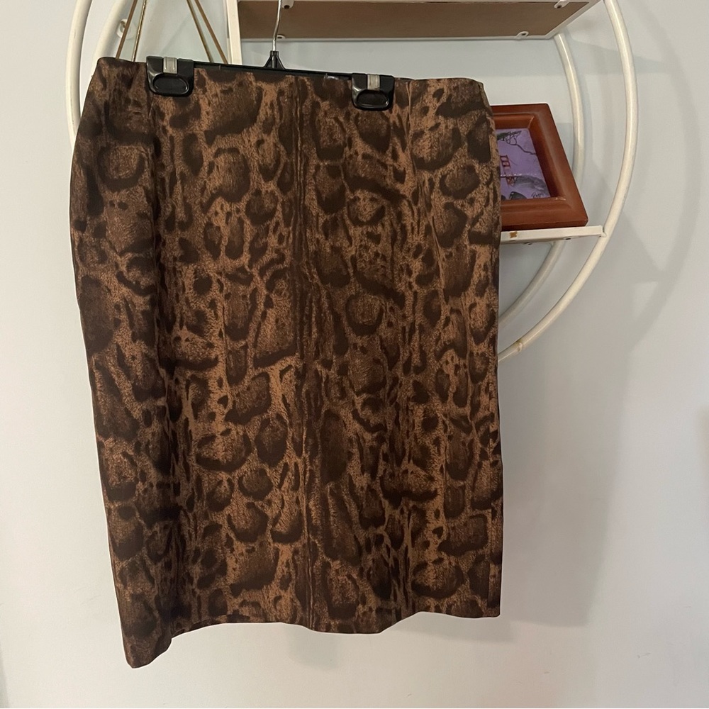 Lafayette 148 Women's 8 Leopard Animal Pencil Skirt